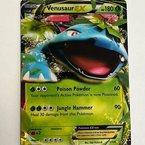 Pokemon Venusaur EX Card - Green and Blue